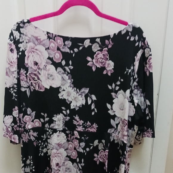 Connected Apparel Black and Pink Floral Dress - Picture 8 of 10